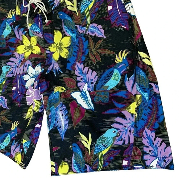 Coyote Swimwear Tropical Beach Surf Board Shorts Men Size L Unlined Multicolor - Picture 4 of 14